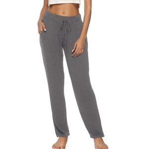 Wide Leg Comfy Drawstring Casual Loose Straight Leg Lounge Pants dark gray M